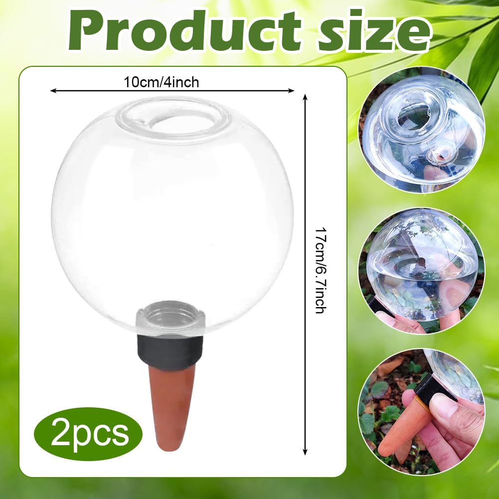 Lot de 2 boules d'irrigation, grande capacité, 500 ml, pour arrosage automatique des plantes, bulbes d'irrigation transparents pour la chambre, le balcon et les plantes de jardin