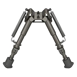 Feyachi Rifle Bipod - 6-9 Inch Tactical AR Bipods Compatible with M Lock Lightweight Low Profile Mount Adjustable Folding Benchrest Stand for Hunting & Shooting & Airsoft Replica & Range Training