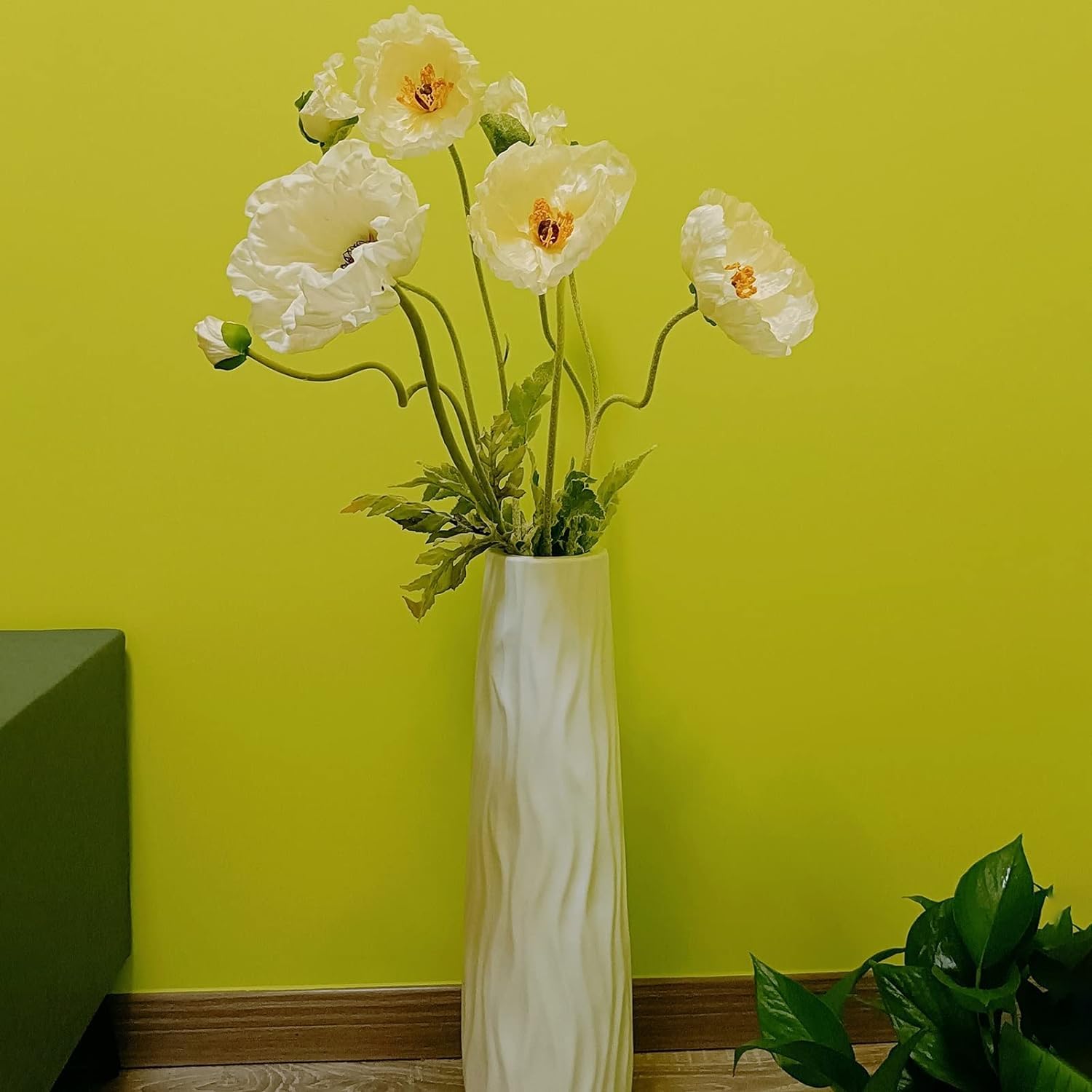 NOLLAM Jarrón Jarrón de cerámica para Suelo, Moderno, rústico, Grande, Decorativo, Soporte Alto para Flores, para Mesa de Comedor, Sala de Estar, decoración del hogar, centros de Mesa de Boda Comedor