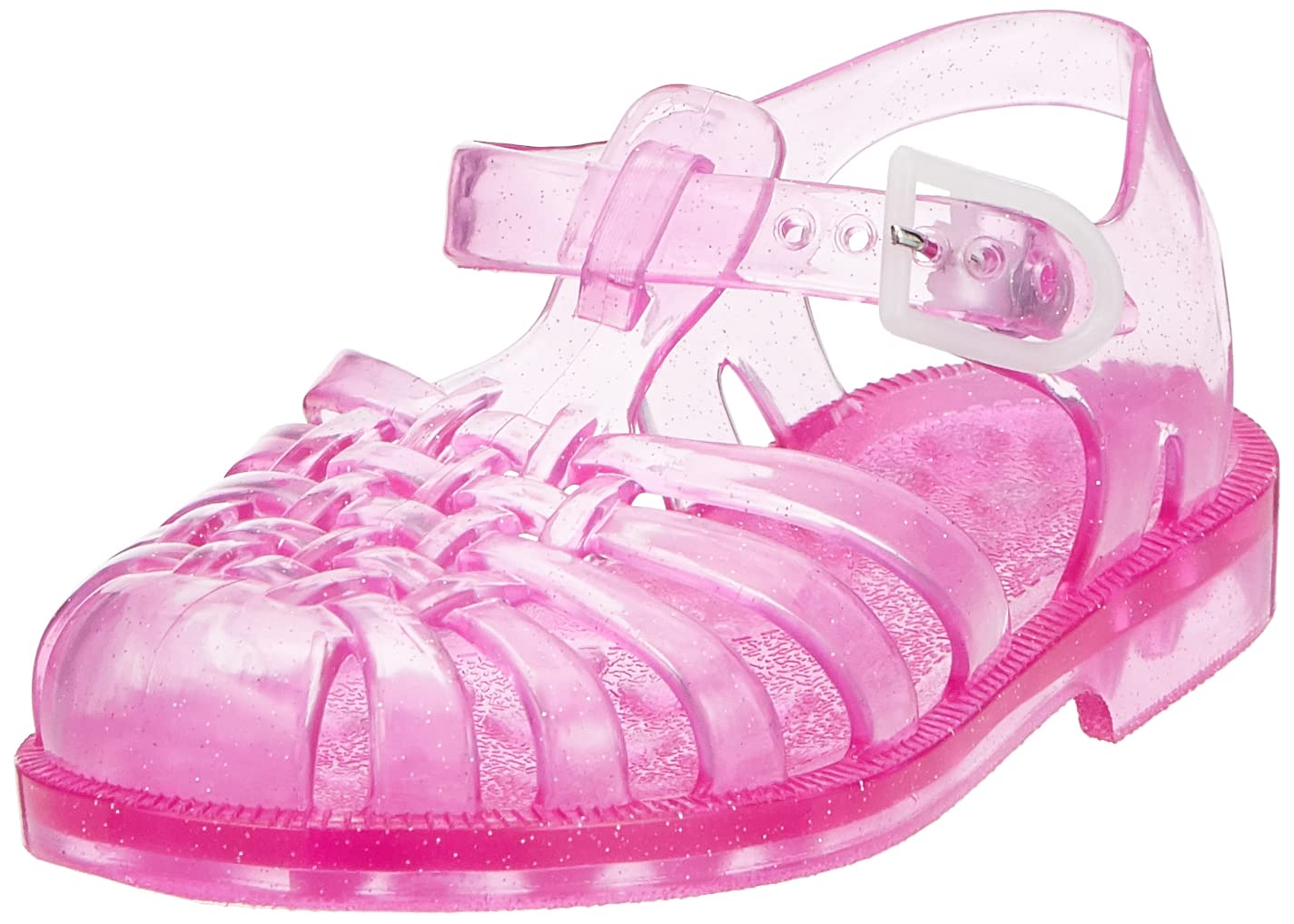 Méduse - Sandale fille en plastique rose pailleté