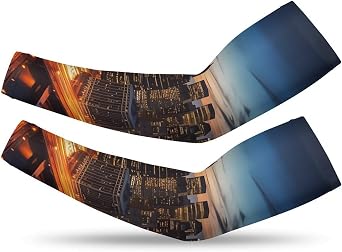 New York City Scenery Arm Sleeves for Men Women, Compression Sleeve, Cooling Sleeves to Cover Arms1 Pair