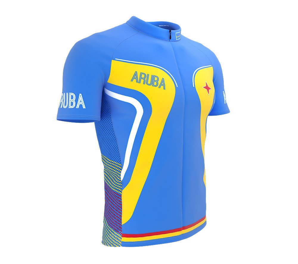 Aruba Full Zipper Bike Short Sleeve Cycling Jersey for Women - Size XL Multicolored