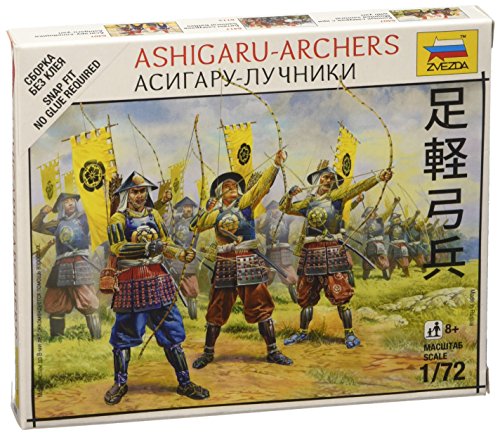 Zvezda Models 1/72 Ashigaru Archers - Japanese Samurai Snap Kit New Tooling