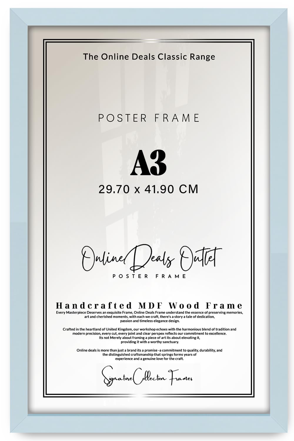 Online Deals | MDF Picture Frame A3 (29.70 x 41.90 CM) No Mount Included for Blueprints, Digital Artwork & Hand-Made Prints, Sturdy MDF Build, Portrait & Landscape Hooks [ Light Grey ] — image 1
