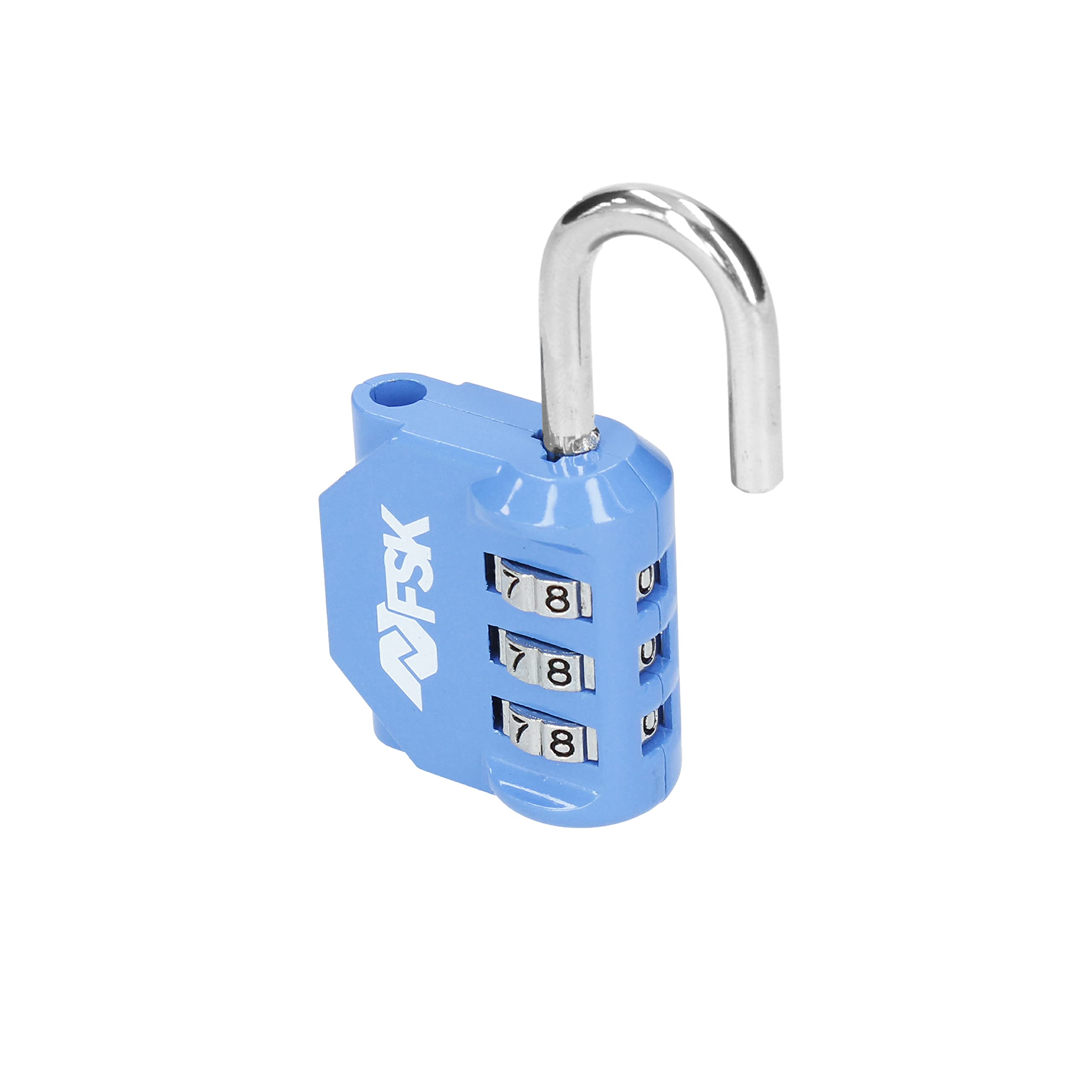 Ferrestock FSKCAN327BL 3 Digit Combination Luggage Lock Gym Lockers Arch 23mm Made of Zinc and Steel Bow Blue, Pequeño