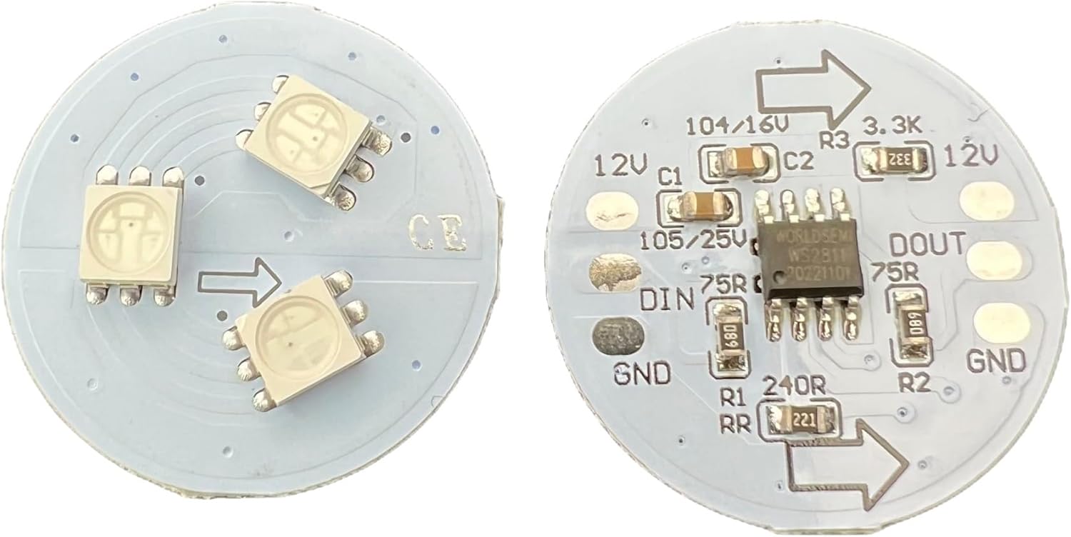 50mm 3D WS2811 アドレス指定可能なピクセル電球 ミルキーグローブ DC12V/24V 30ピクセル/ストリング IP6