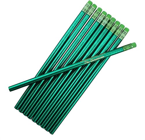 Miniatura 8 de ezpencils Lápiz personalizado a granel  Lápices redondos  Barril de color rosa (cuerpo), borrador blanco y virola de latón  Paquete de 50,