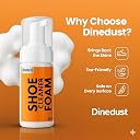 DINEDUST Quick Shoe Cleaning Kit - 150ml Shoe Foam Cleaner & Medium Bristle Brush | Sneaker, Sports & Canvas Shoe Stain Remover Foam Spray | White Shoe Cleaner Kit (FOAM 1) gallery image