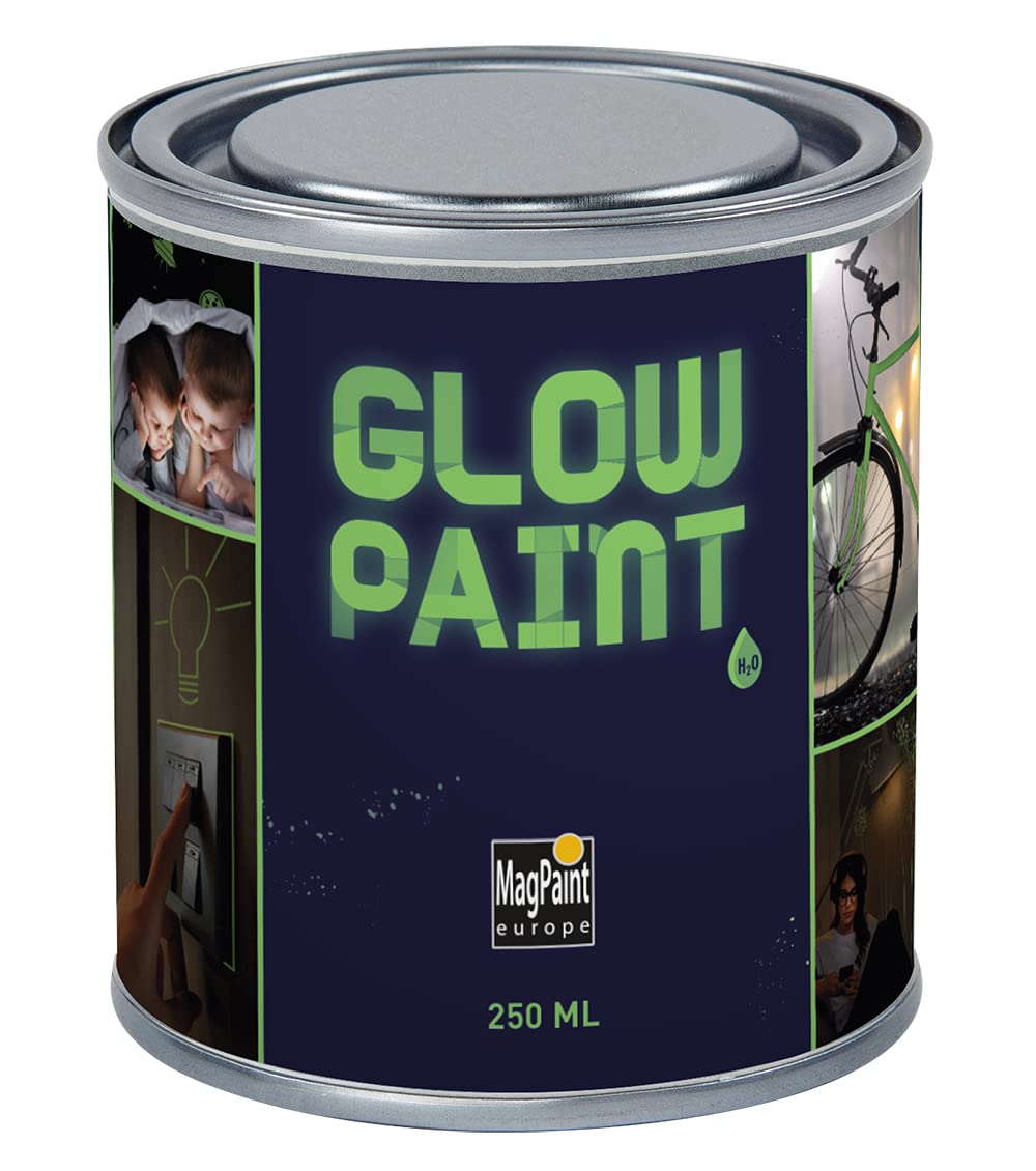MagPaint - Glow Paint - Premium Water-based Glow in the Dark Paint - Create Magical Spaces - Practical & Safety Illumination - Safe & Easy to Apply - 5m² Coverage, 0.25L