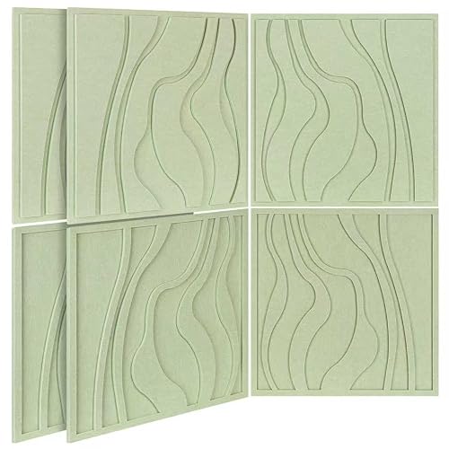 BUBOS 6-Pack Art Acoustic Panels, Self-Adhesive Sound Panels, 23.6"x23.6" |