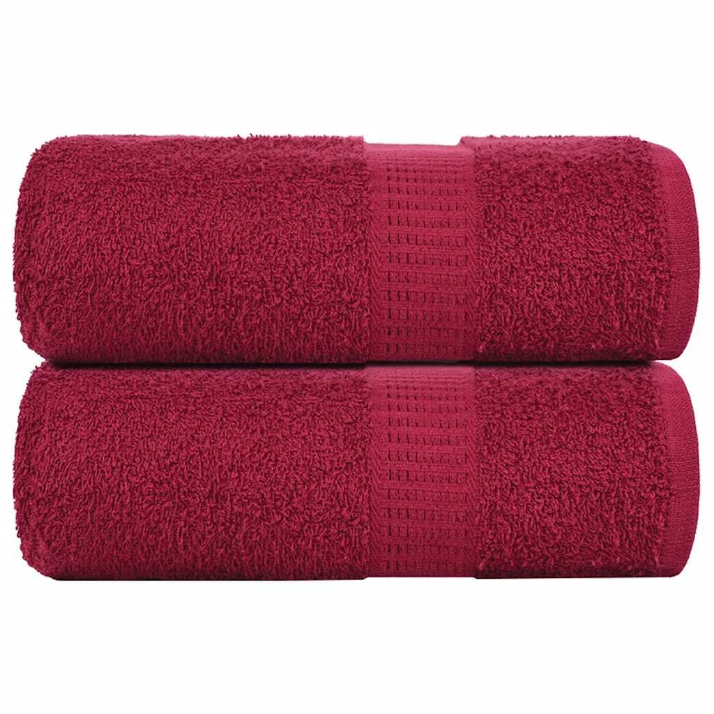Casa & Giardino,Biancheria e biancheria da letto,Asciugamani,Asciugamani per gli ospiti 2 pz Bordeaux 30x50 cm 360 gsm 100% Cotone