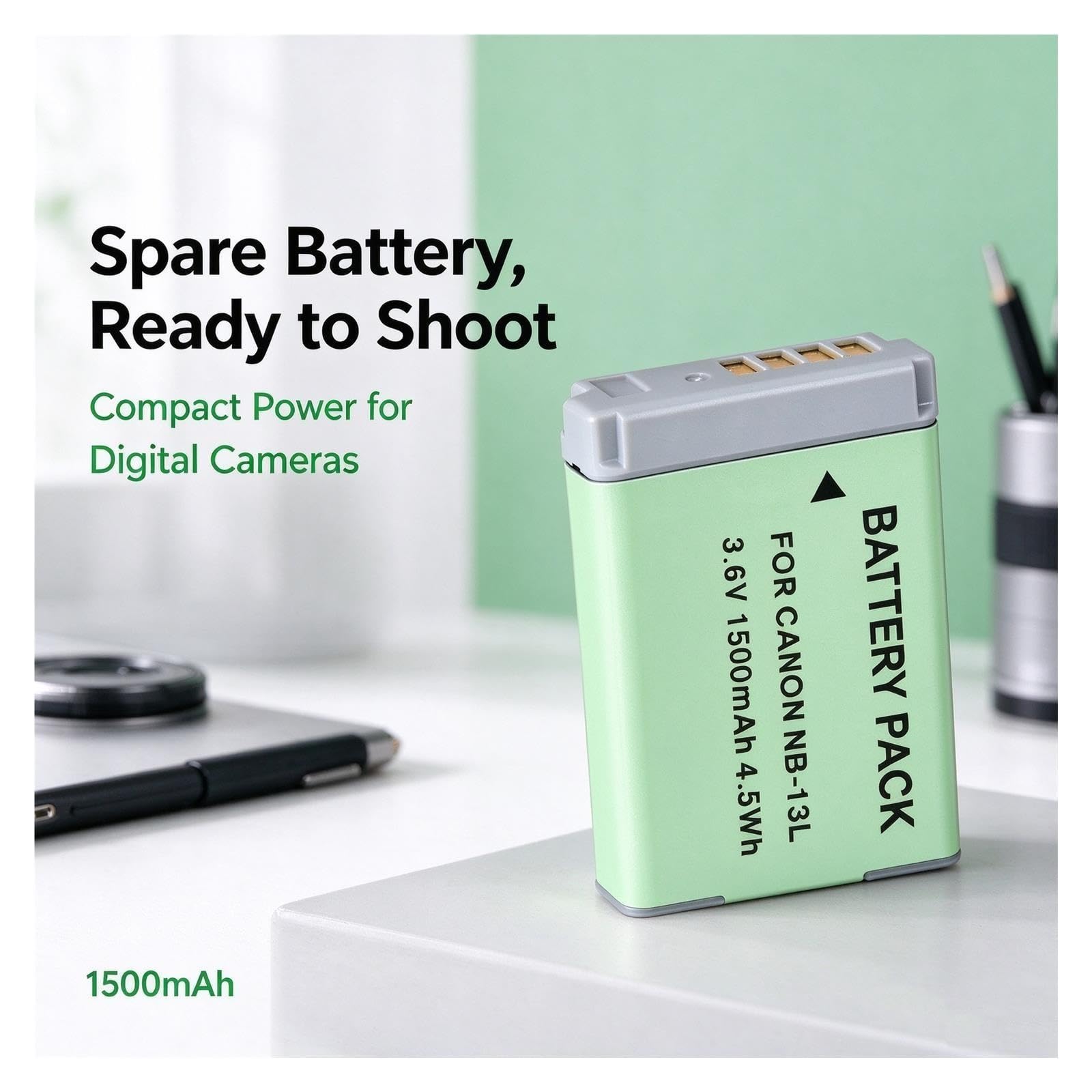 2 Piezas, 1500 MAh, Batería For Cámara, NB-13L, Compatible con Canon