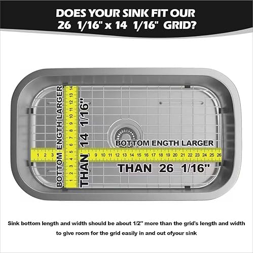 Vista 4 de Rejilla protectora de 26-1/16 x 14-1/16 pulgadas, drenaje centrado con radio de esquina de 3-1/2 pulgadas, material de acero inoxidable