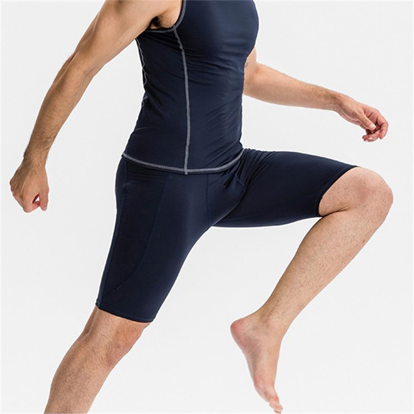 Compression Shorts Men with Pocket Spandex Running Shorts Sport Athletic Workout Performance Underwear