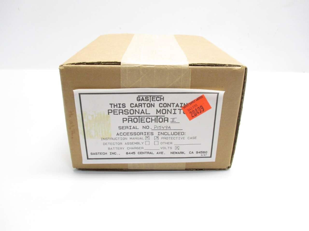 NEW GASTECH 2862 PROTECHTOR II GAS/OXYGEN DETECTOR & ALARM UNIT 4V-DC D480033