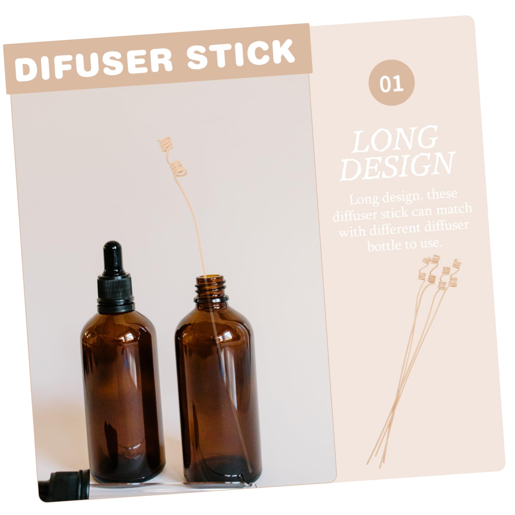 Zerodeko 10pcs Rattan Diffuser Sticks for Diffusers Accessories for Home Decor Fragrance Release for Bedroom Bathroom