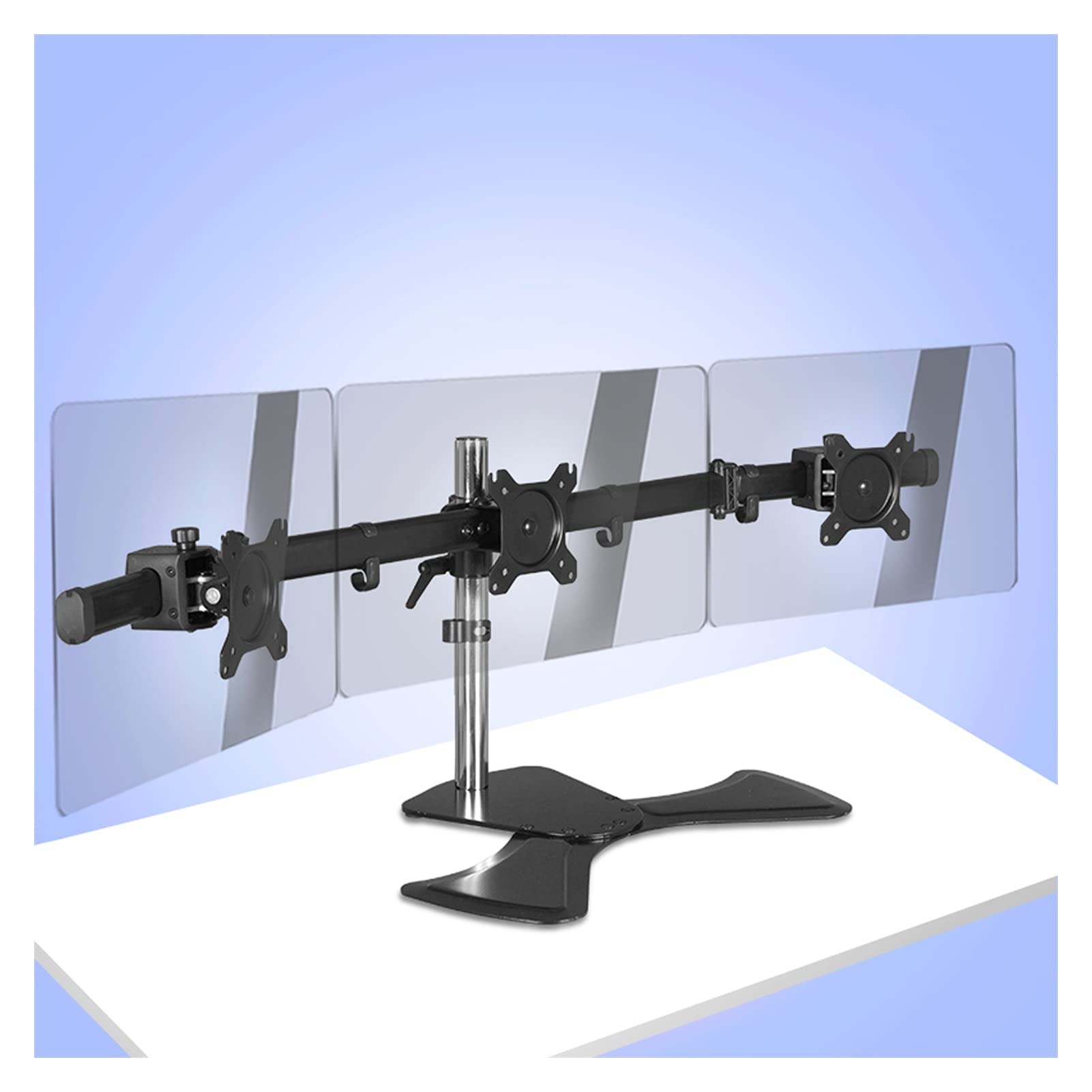 SaryEdge Monitor Desk Mount Triple Monitor Stand 17"-27" Three LCD Screens Monitor Desk Mount, Height/Tilt/Rotation Adjustable, Each Arm Holds Up to 17.6 Lbs C,A