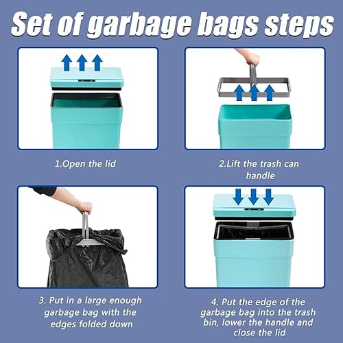 Miniatura 3 de Basurero de cocina con sensor de movimiento táctil automático con cierre lento, paquete de 2 cubos de basura de plástico con tapa para cocina, baño,