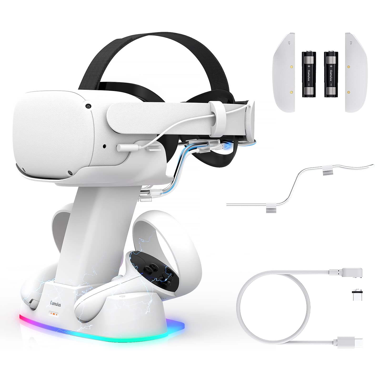 Buy Gamulus RGB Charging Dock for Meta Quest 2, VR Headset