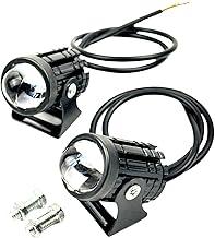 HTharros Motorcycle Fog Light LED Light General Purpose 12W Work Light Yellow White Switch 12V 24V Compatible High Brightness Waterproof 2-Piece Set