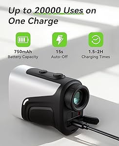 Hoorola Range Finder Golf, 1200 Yards Rangefinder with Slope, Magnetic Stripe, 7X Magnification, IP54 Water Resistant, Rechargeable Battery, Flag Pole Locking Vibration, Golf Accessories for Men Women