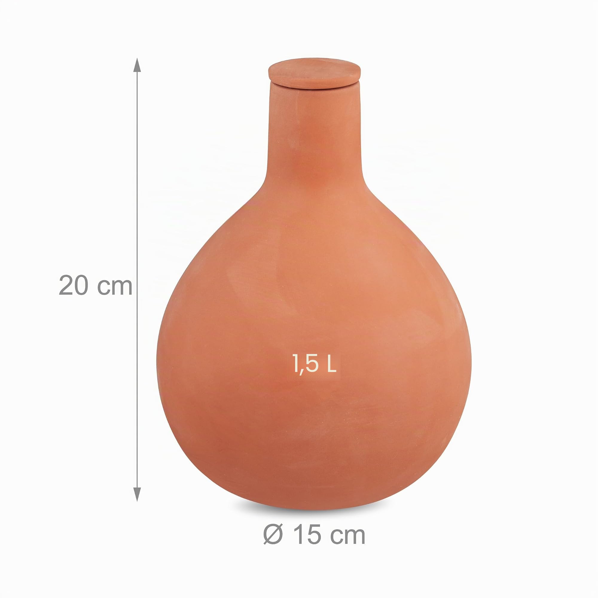 Relaxdays Ollas Lot de 2 Pots d'argile pour arrosage près des Racines, Plate-Bande surélevée et Serre, Moins de pertes d'eau, Terre Cuite 1,5 l, Terracotta