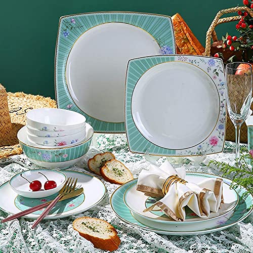 UMJIGF Pottery Tableware,Dinnerware Set, Dishes/Plate/Bowl/Cup Set, Fine Bone China Dinnerware Sets, Collection Ceramic Dinner Sets,