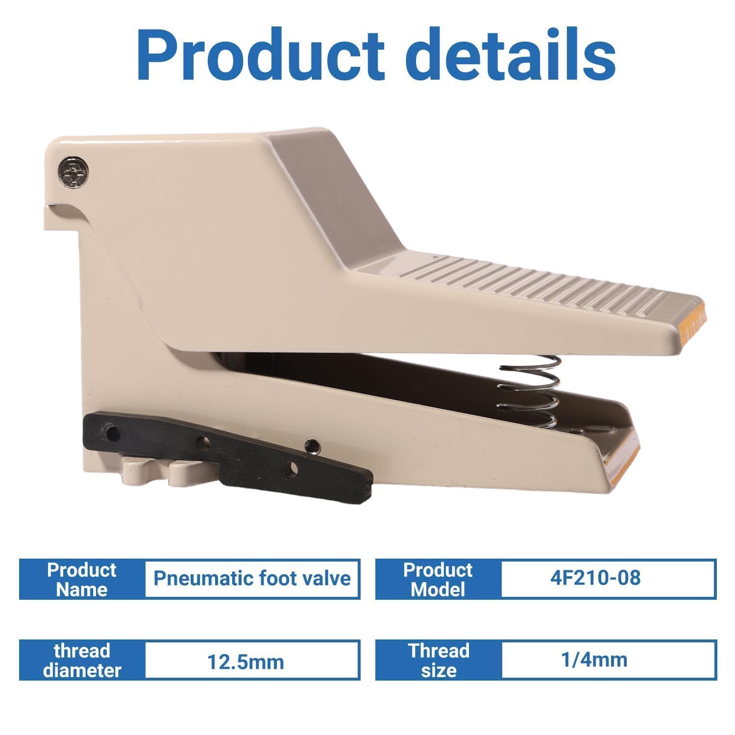 Pneumatisches Fußpedal-Ventil-Kit 5-Wege-2-Stellungen 1/4" BSP Druckregler 4F210-08G mit Schutzabdeckung, PC6-02 Anschluss für Industriemaschinen