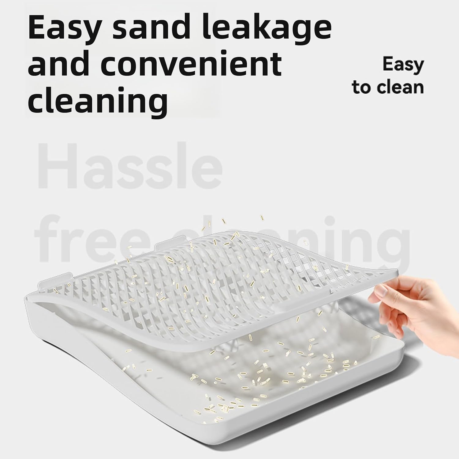 Double Layer Litter Box Ramp, Non Slip Cat Stairs Litter Trapping Cat Steps for Senior Young Adult Home Living Rooms Daily