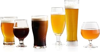Libbey Craft Brews Assorted Beer Glasses Set of 6, Versatile, Premium Beer Glass Set, Craft Beer Glasses for Pilsner, Stou...