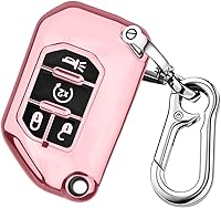 Vista 15 de QBUC Funda para Llavero de Jeep, Protector de Estuche de Llave Plegable con Llavero Compatible con Jeep Wrangler JLU JL Gladiator Rubicon JT