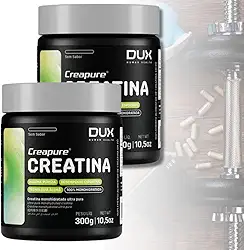 KIT 2 Creatina Monohidratada DUX 100% creapure 300g | Suplementação hipertrofia ganho de força energia resistência