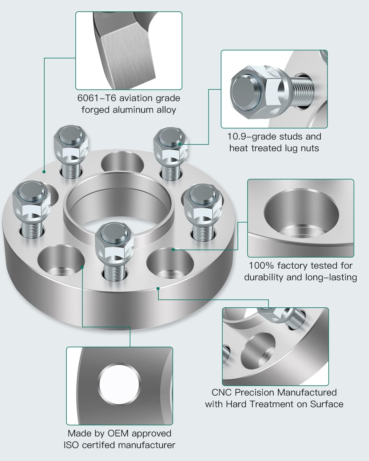AINTIER 4pcs 5x114.3mm Wheel Spacers 1.25" 5 Lug 5x4.5 to 5x4.5 14x1.5 Studs 71.5mm fits for Charger Wheel Spacers for Mustang Wheel Spacers