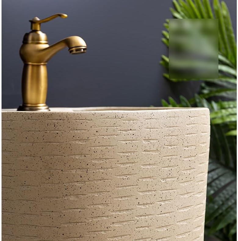 Pedestal Sinks Home Balcony Column Sink Wash Basin Ceramic Garden Bathroom (A)