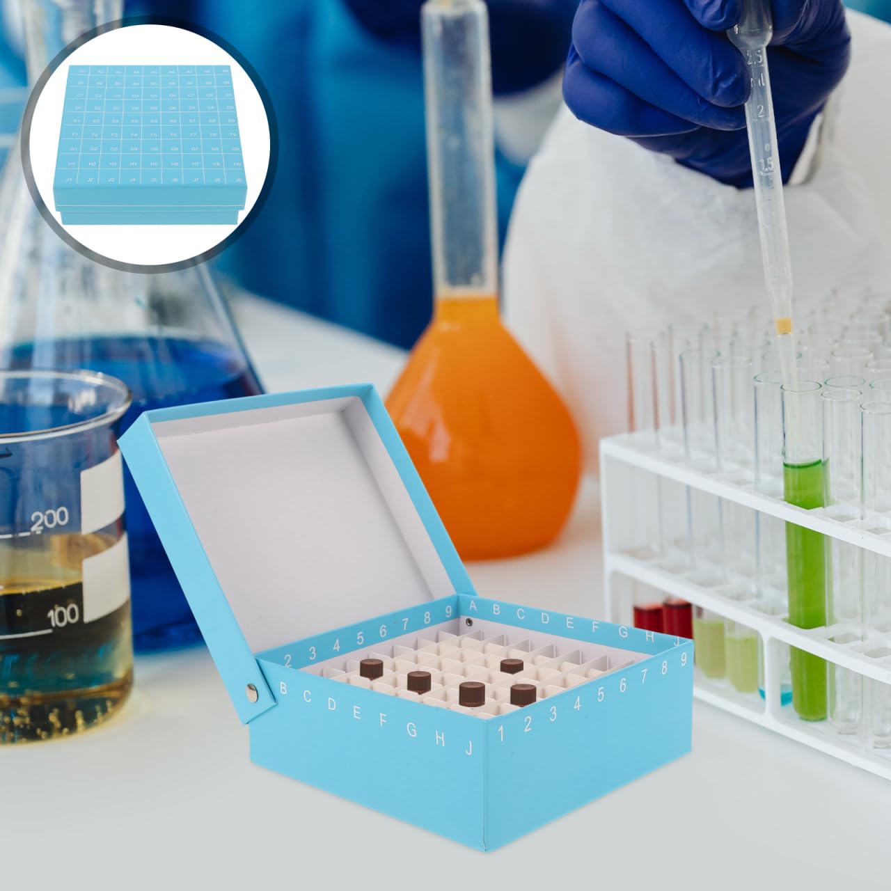 Amosfun 5 Pezzi Scatola Per Tubi Criogenici Piccolo Laboratorio Supporto Per Tubi Congelare Riutilizzabile Supporto Criogenico Per Provette Da Centrifuga Congelatore Plastica
