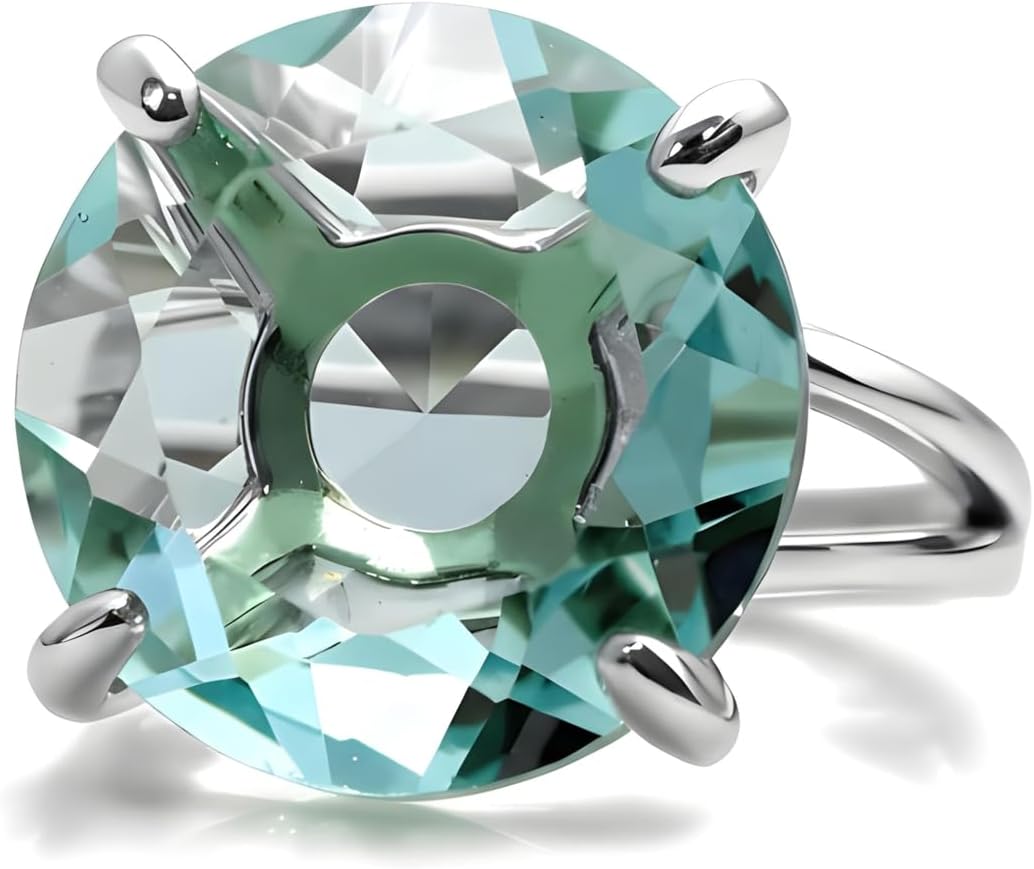Maximalist Blue Topaz Ring - Stylish Custom Large Silver Rings - Handmade Jewelry Birthstone for Women - Artisan Jewelry, Gemstone Rings, Statement Rings - Ladies Fashion