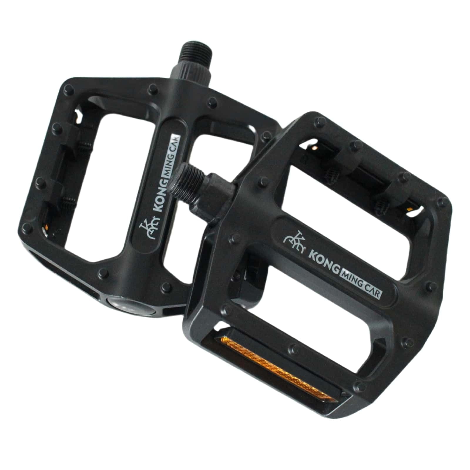 Trkimal Pedały rowerowe, antypoślizgowe aluminiowe pedały rowerowe z reflektorami, platforma łożyskowa 9/16 cala do BMX, MTB, rowerów wyścigowych