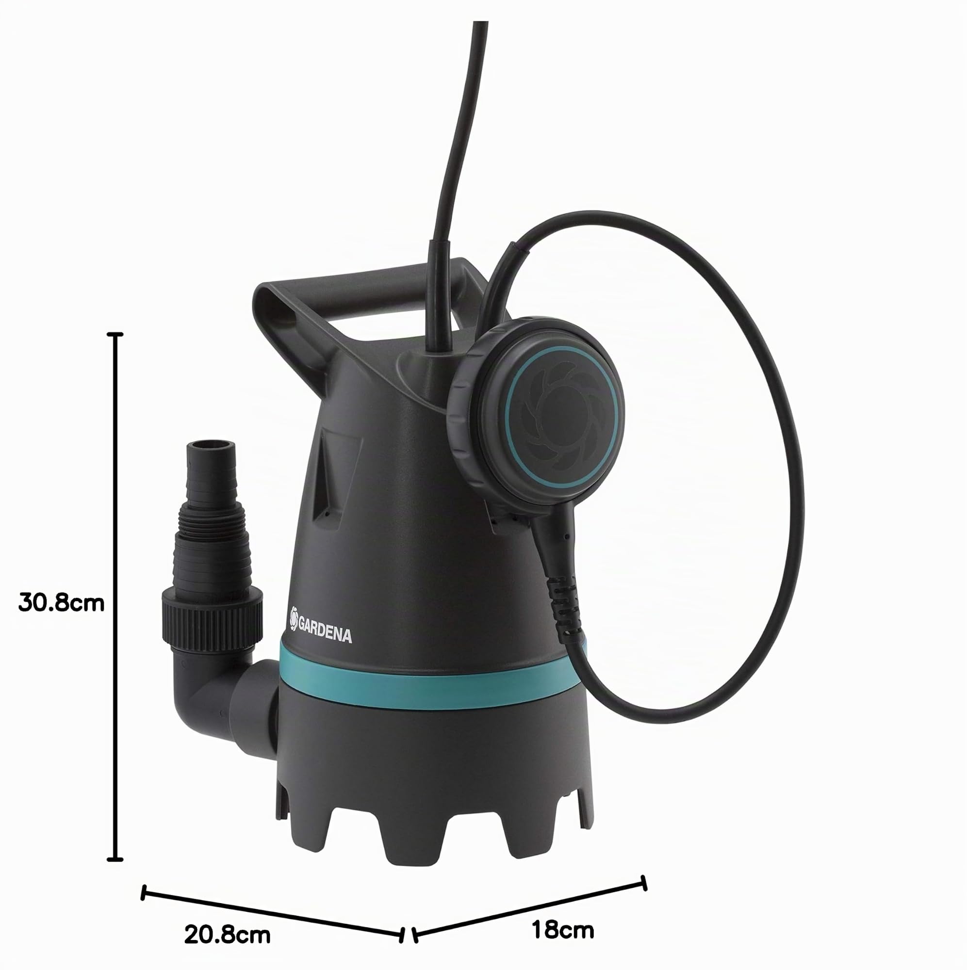 Gardena Bomba sumergible de aguas residuales 9200 Basic: bomba sumergible eléctrica con un caudal de 9200 l/h, interruptor de flotación con funcionamiento continuo (9007-47)
