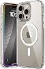 Magsafe Compatible Case for Minesque iPhone 15 Pro Ultra Transparent Looking and Circle Part Non-Dyeing New Version Crystal Transparent
