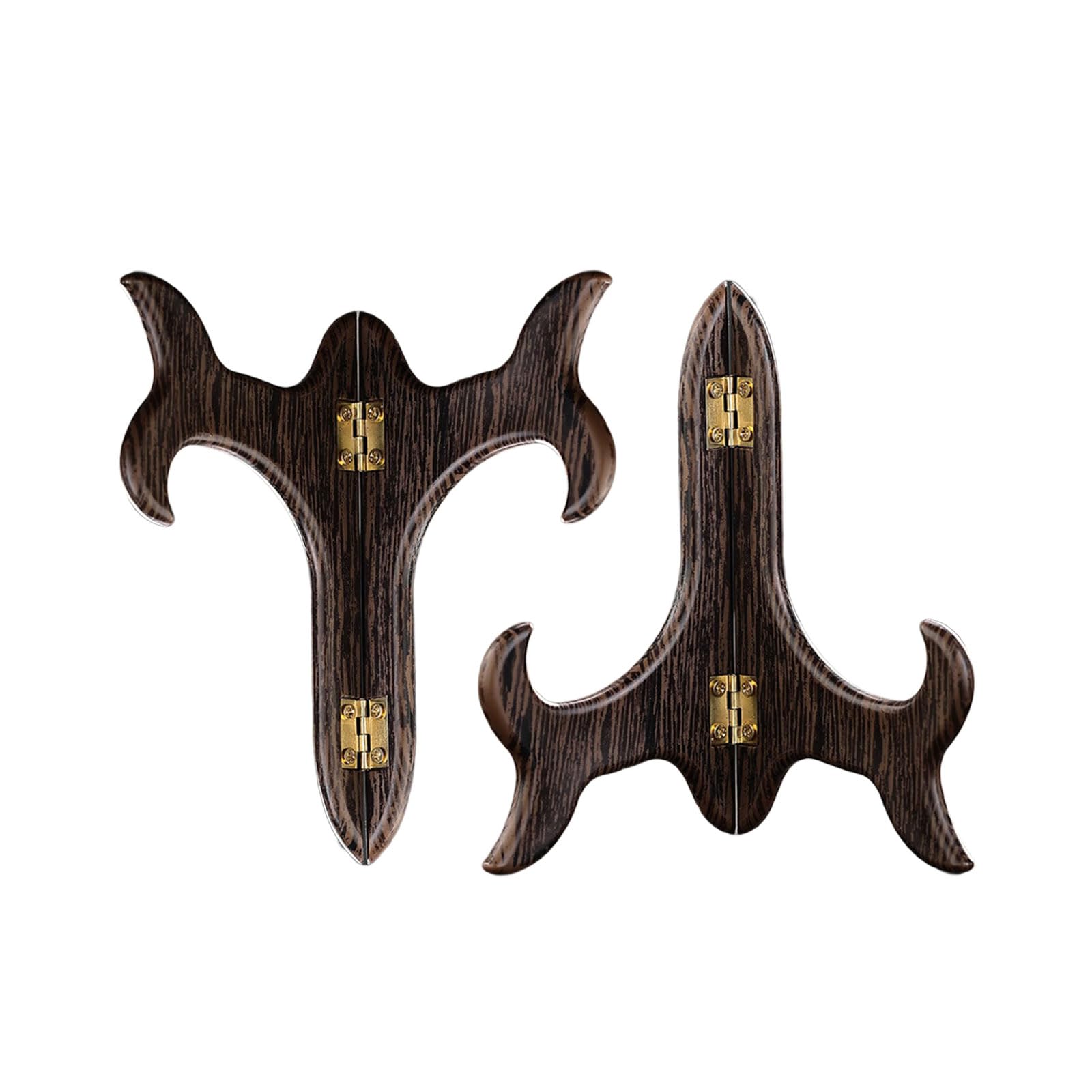ZYOUQI Of 2 Sturdy Wooden Tea Holder Racks for Exhibiting Tea Cakes Plate Display Bracket Desktop Holder Cake Rack