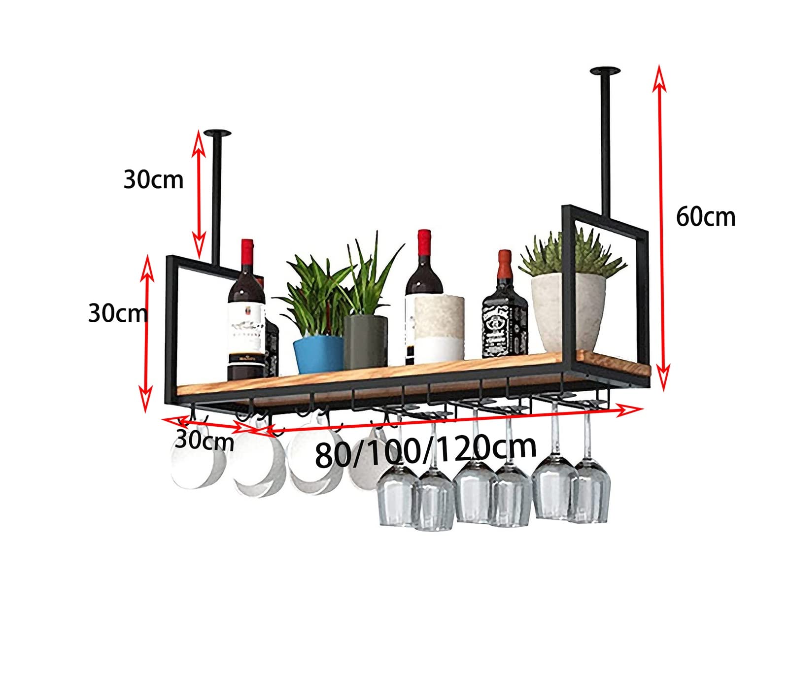 貴重　数量限定　天井棚　吊棚　吊り棚　ワイングラスラック　キッチンシェルフ　古材 数量限定 HS-W 天井棚 吊棚 吊り棚 ワイングラスラック