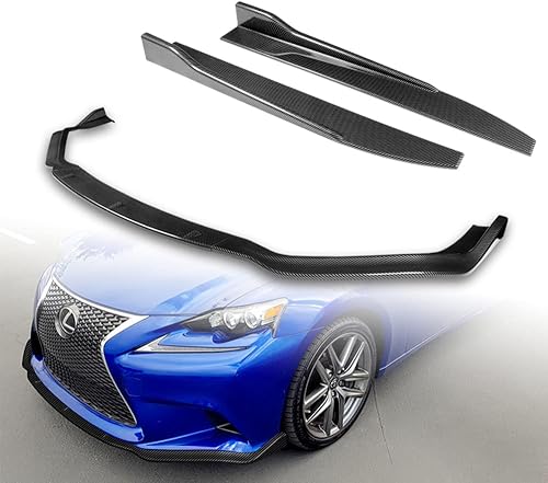 Q1-TECH, 5 piezas de borde delantero + falda lateral Rocker Winglet Canard Difusor de ala compatible con Lexus IS250 IS350 F-Sport 2014 2015 2016,