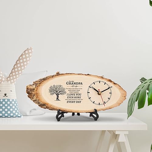 Miniatura 6 de BeauGift Regalos para abuelos, reloj de madera, regalos de cumpleaños para el abuelo de parte del nieto, el mejor abuelo de la historia, regalos