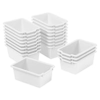 Vista 27 de ECR4Kids Cubo de almacenamiento frontal con cucharada, organización multiusos, azul, 20 piezas