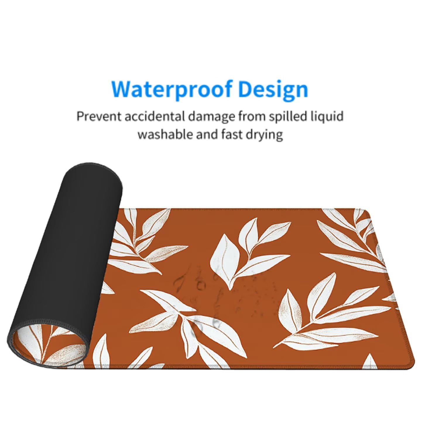 Pomarańczowa podkładka pod mysz pod mysz pod mysz do gier XXL 1200 x 600 x 3 mm podkładka pod mysz gumowa liście duża podkładka pod mysz dla graczy akcesoria wodoodporne PC, do klawiatury laptopa w