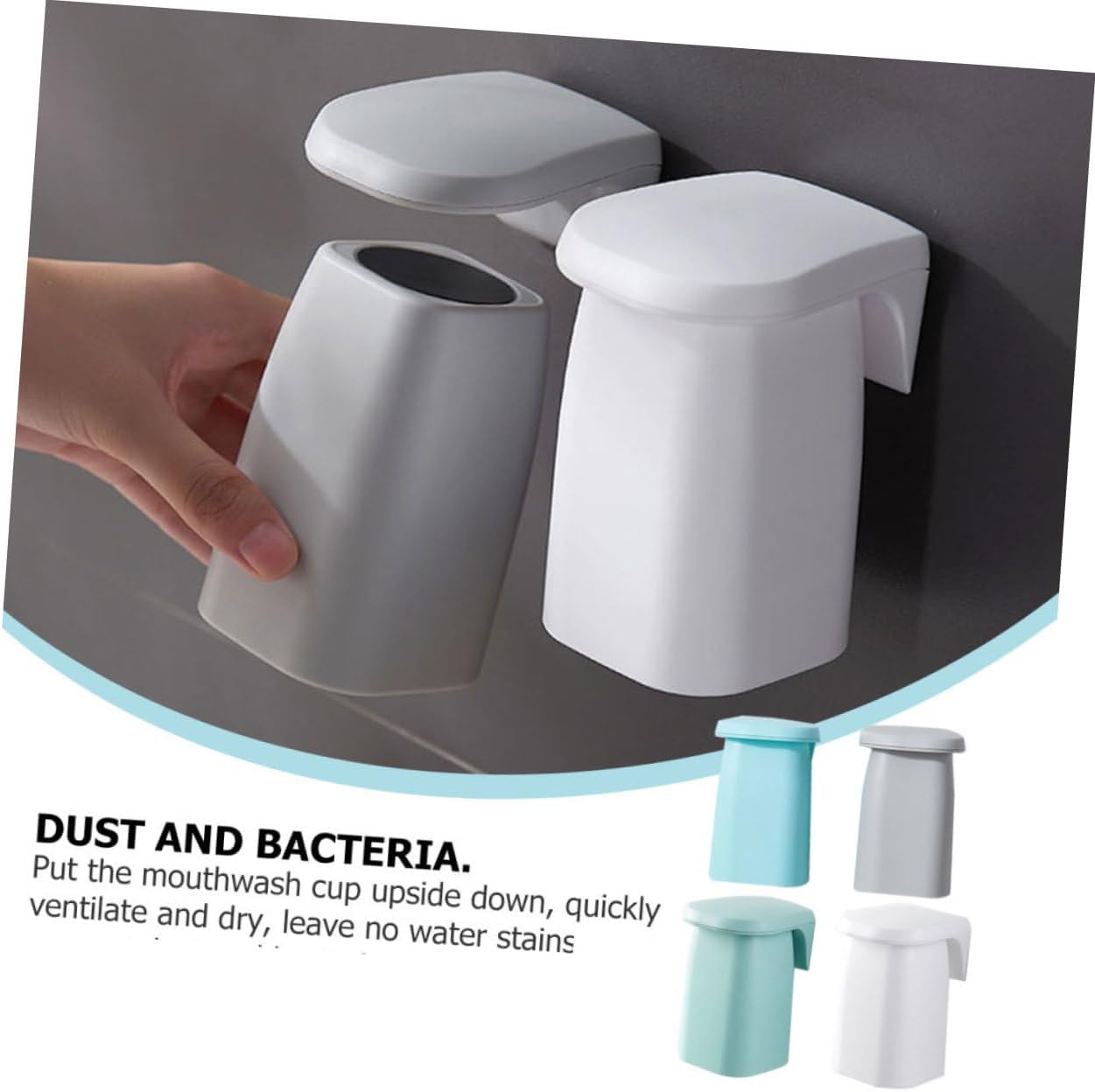 PRETYZOOM 4pcs Tooth Brush Holder Wall-Mounted Toothpaste Holder Simple Home Hotel Tooth Cups Non-Marking Toothbrush Decor