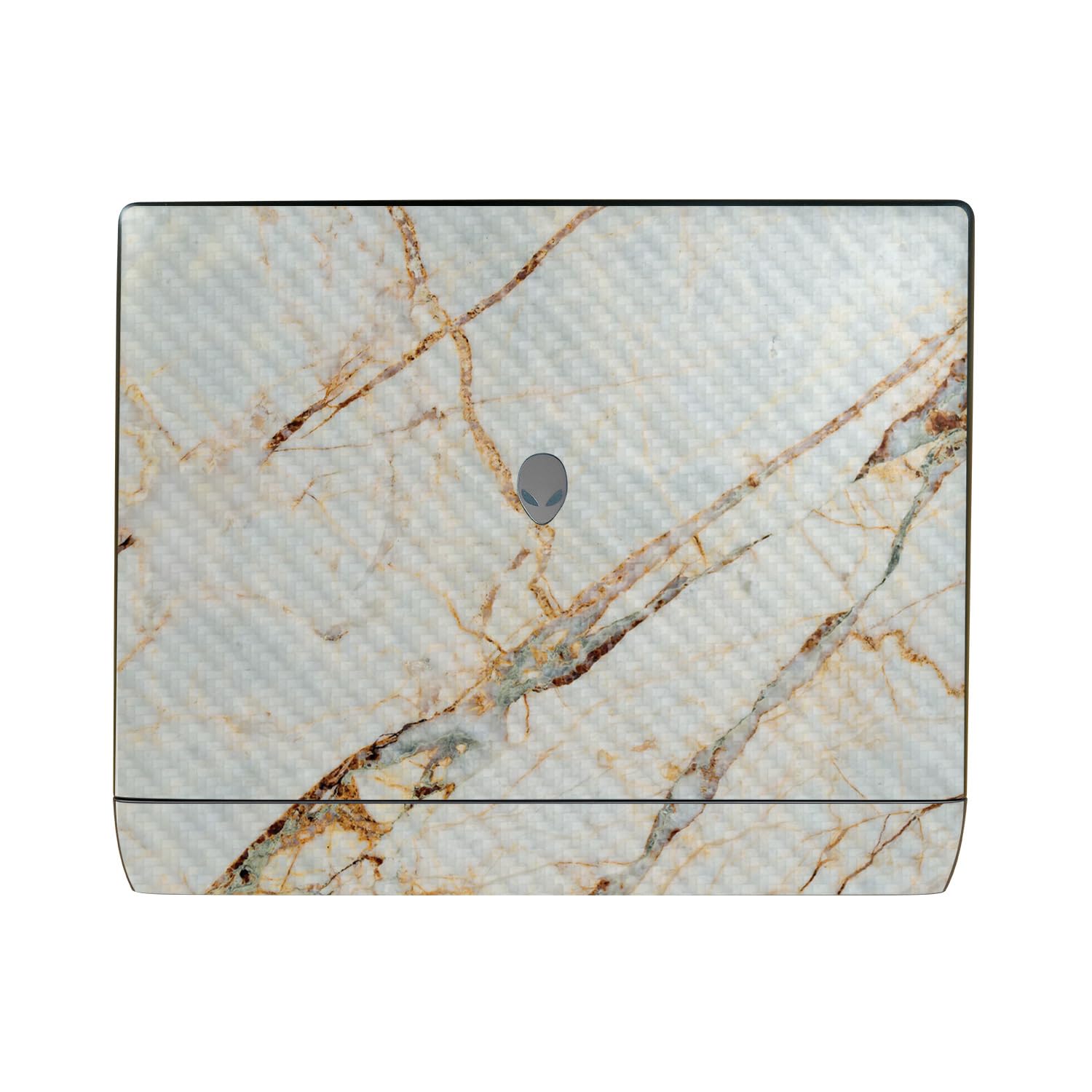 Carbon Fiber Laptop Skin Compatible with Alienware 16 Area-51 (2025) - Antique Marble - Premium 3M Vinyl Protective Wrap Decal Cover - Easy to Apply | Crafted in The USA by MightySkins