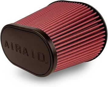 Airaid 721-243 Universal Clamp-On Air Filter Oval Tapered; 6 Inch 152 mm Flange ID; 8 Inch 203 mm Height; 9.156 Inch x 7.5 Inch 233 mm x 191 mm Base; 6.375 Inch x 3.875 Inch 162 mm x98 mm Top
