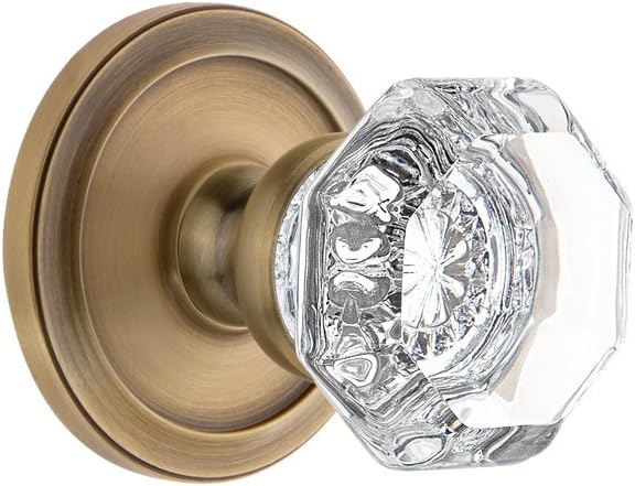 Grandeur 809954 Circulaire Rosette Dummy with Chambord Crystal Knob in Vintage Brass