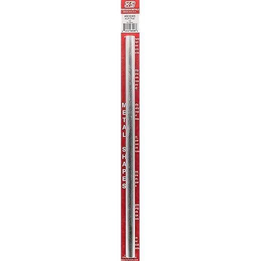 K&S Precision Metals 83048 Round Solid Aluminum Rod, 1/2" OD x 12" Long, 1 Piece, Made in The USA